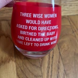 About face designs, three wise women, stemless, wine glass NWT